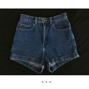 American apparel blue jean shorts
